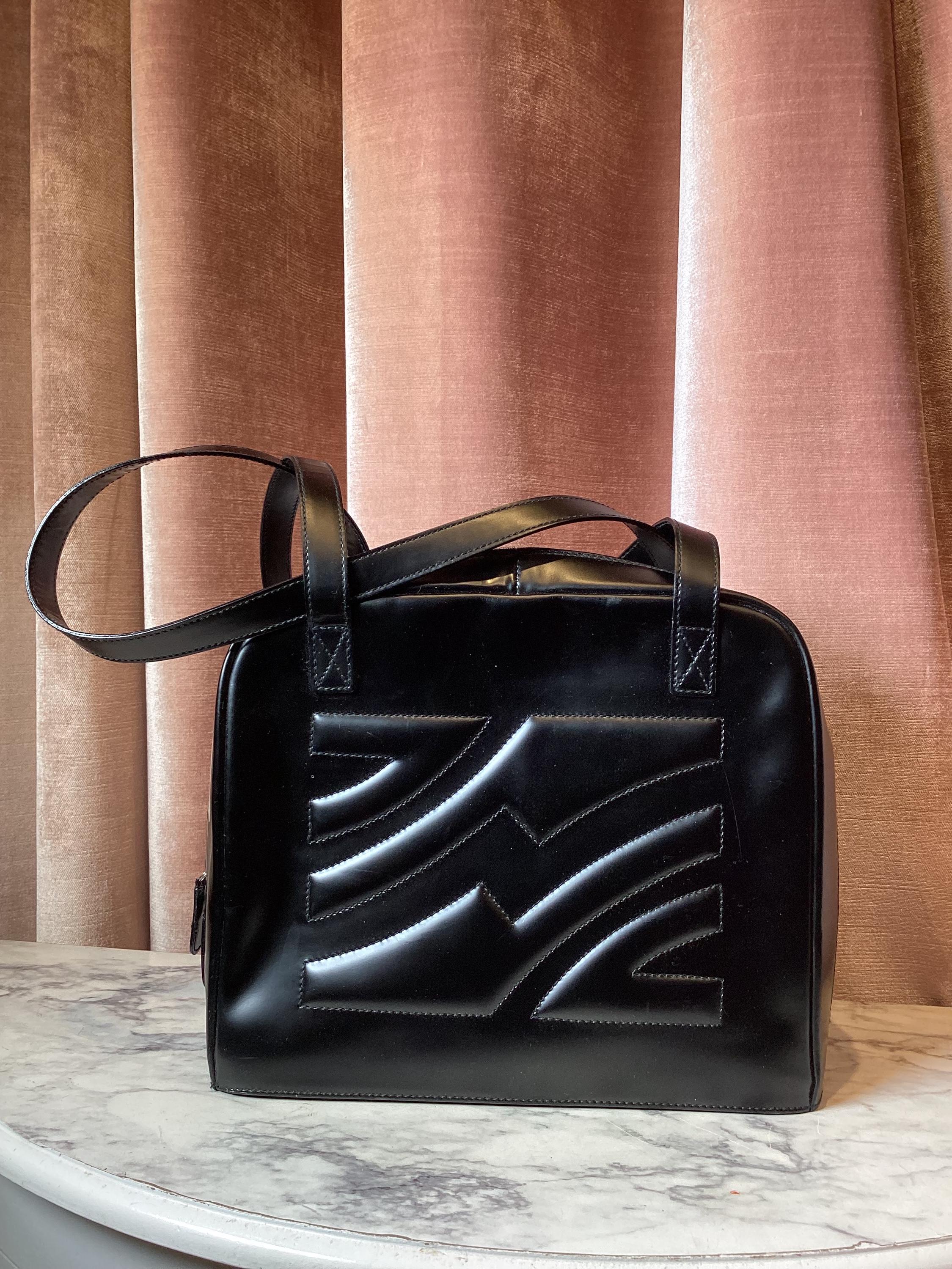Vintage Y2K Salvatore Ferragamo Square Abstract Quilted Pattern 