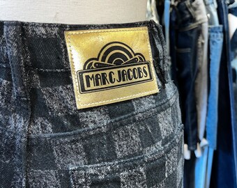 Vintage Y2k Marc Jacobs Checkered Denim Tapered Leg Jeans - Etsy