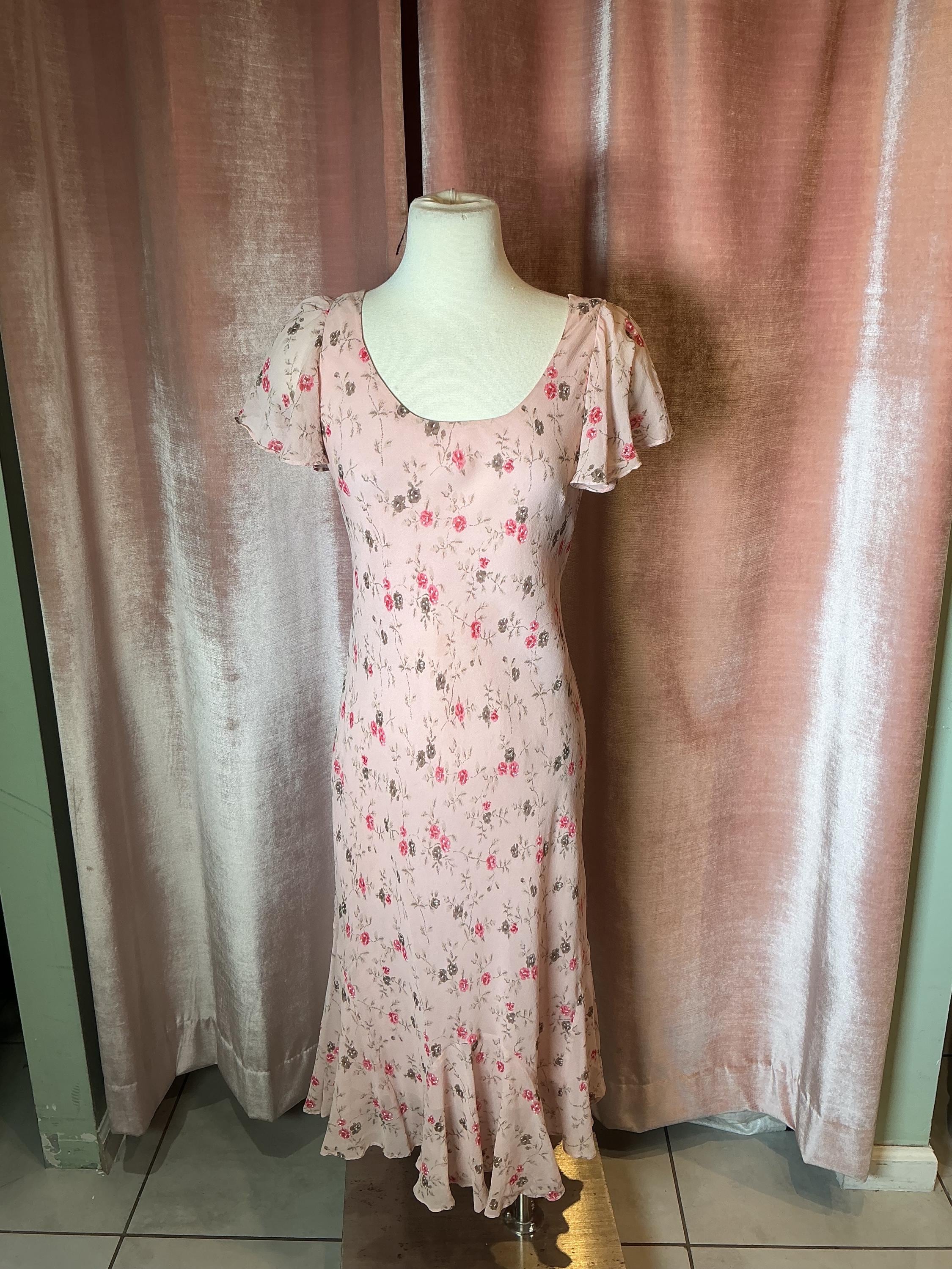 Vintage 90s Chadwick's Silk Floral Flutter Sleeve Maxi Dress - M - Etsy  Finland