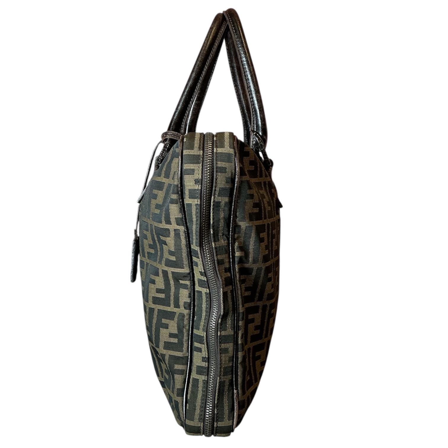 Vintage Y2K Fendi Laptop Zucca FF Logo Lap Top Briefcase Work Bag