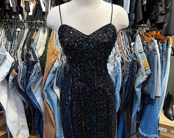 Minivestido vintage de encaje de lentejuelas Caché de los años 90