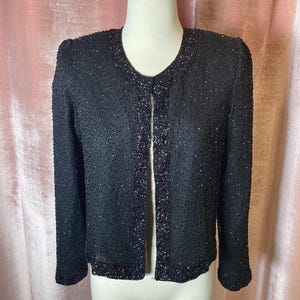 Vintage 1980’s stenay silk beaded Crop jacket- medium