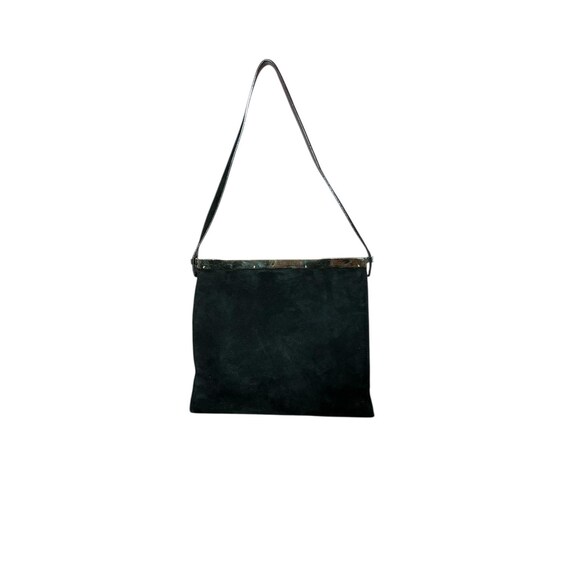 Vintage Y2K Gucci Suede leather Metal Frame Minimalist handbag Shoulder Lady Bag