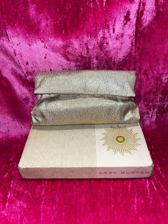 Vintage 50s deadstock Lady Buxton metallic lamé m… - image 2