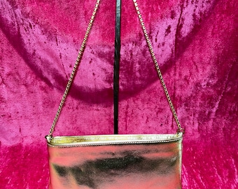 Vintage y2k Noir leather metallic mini bag