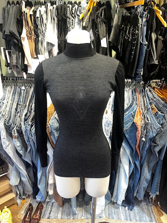Jean Paul Gaultier, Vintage 90s John Paul Gaultier monogram mock neck sweater