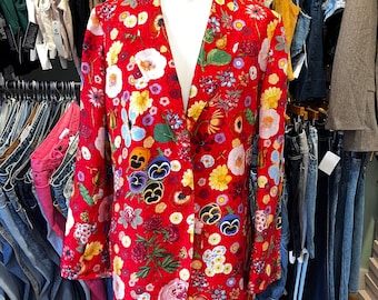 Vintage 80's Silk floral Blazer