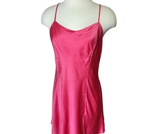 Vintage Y2K Victoria’s Secret Hot Pink Silk Cami Nightie M