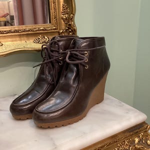 Y2K Michael Kors Leather Wallaby Rubber Wedge Boots