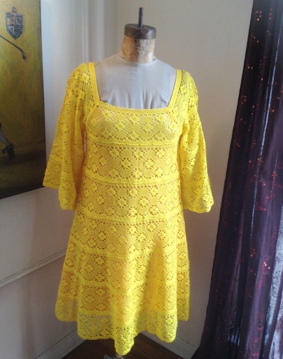 bright yellow lace dress