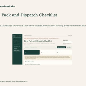 Pick, Pack and Dispatch Checklist, Offline Business Planner with Selected Printable Documents