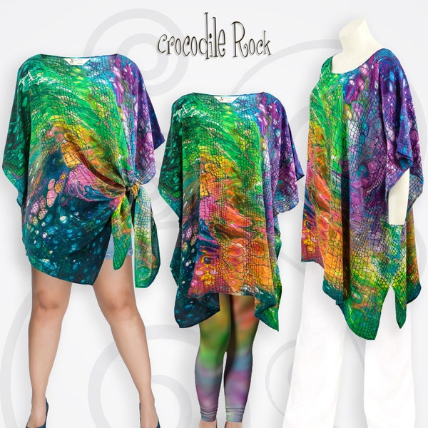Crocodile Cartoon Print Pattern Women Long Robe