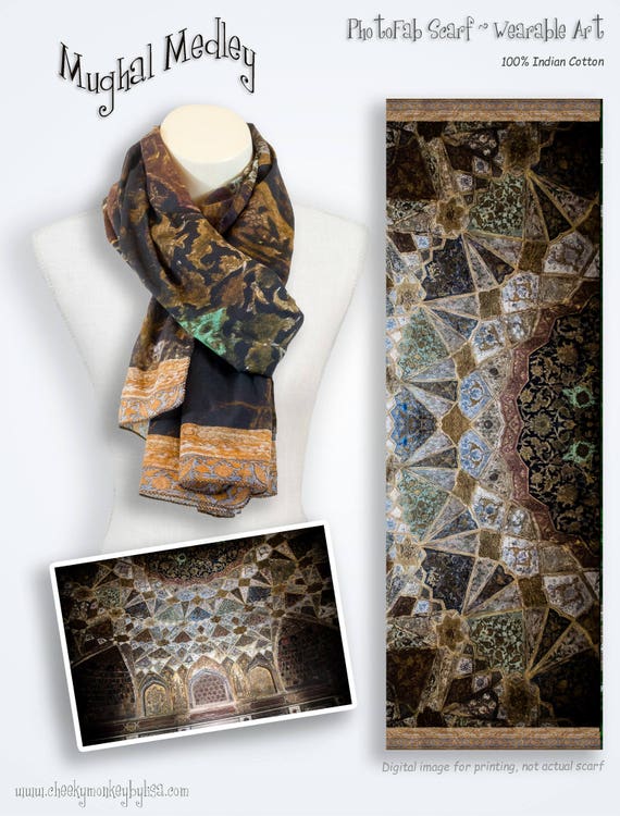 Printing photographic images on scarves online