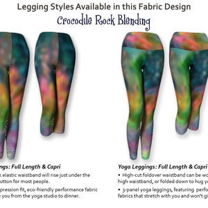 Colorful wide band yoga leggings, rainbow tall women leggings, extra wide waistband yoga full length and capri leggings, fashion leggings image 6