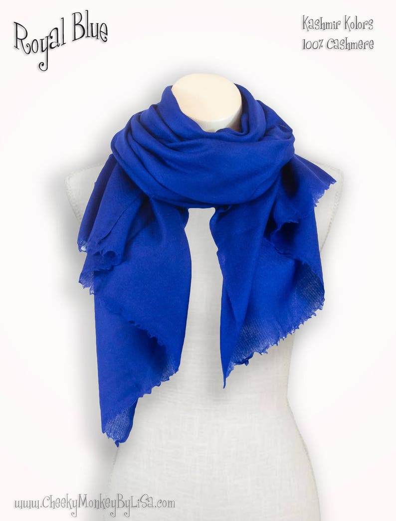 Blue Color 100/% Cashmere Pashmina Muffler Scarve
