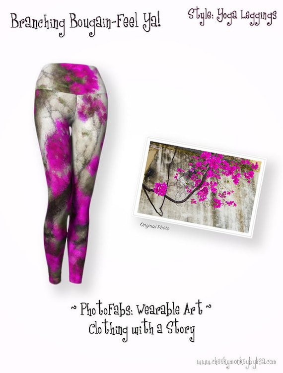 Buy Pink Floral Yoga Leggings, Workout Leggings That Wont Fall Down,  Fuschia Asymmetrical Leggings Long, Dressy Leggings, High Spandex Leggings  Online in India 