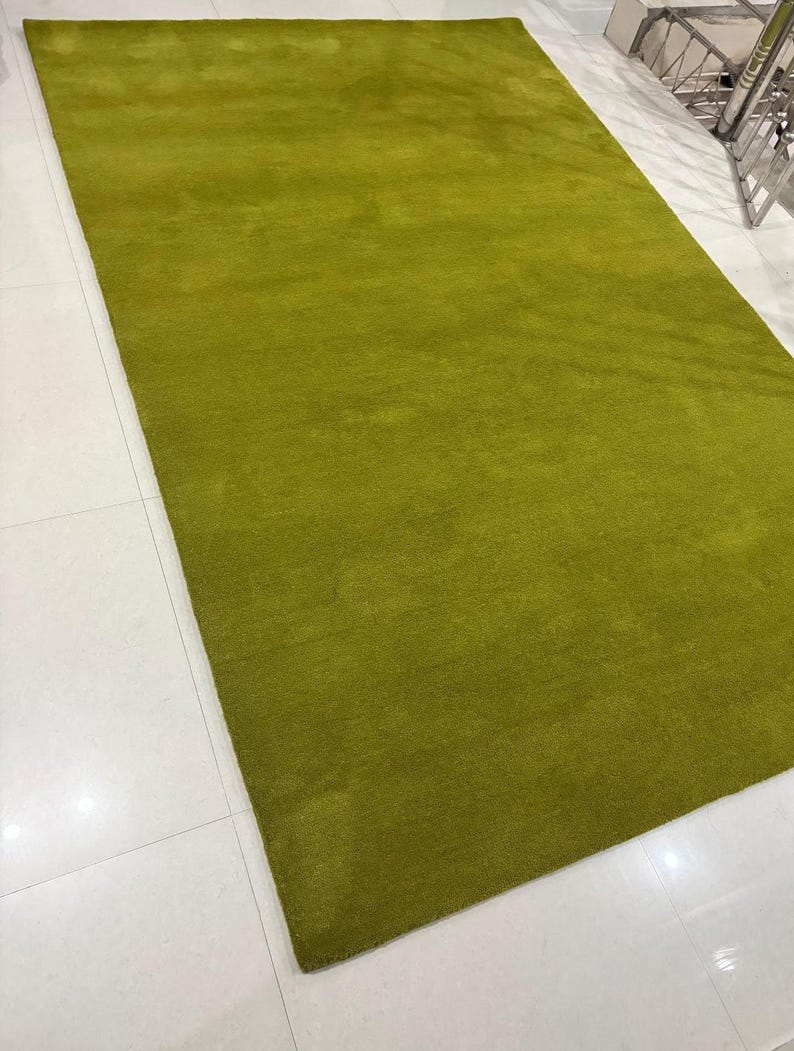 Green Solid Pattern Rug Olive Green Area Rug, Solid Green Rug, Modern Minimalist Rug, Soft ...