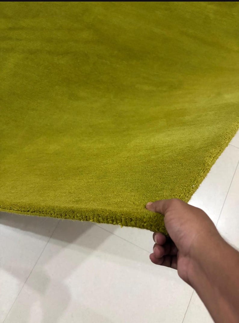 Green Solid Pattern Rug Olive Green Area Rug, Solid Green Rug, Modern Minimalist Rug, Soft ...