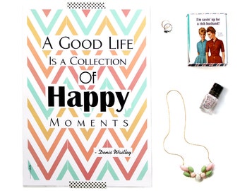 Affiche de citation imprimable inspirante colorée, devise de la vie pour le décor de chambre d'adolescent comme une citation de motivation d'art graphique idéale comme cadeau de graduation