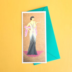 Jazz age mode illustré carte de vœux grands amateurs de mode cadeau pour anniversaire décoration murale âge jazz musique illustration cadeau pour stylistes