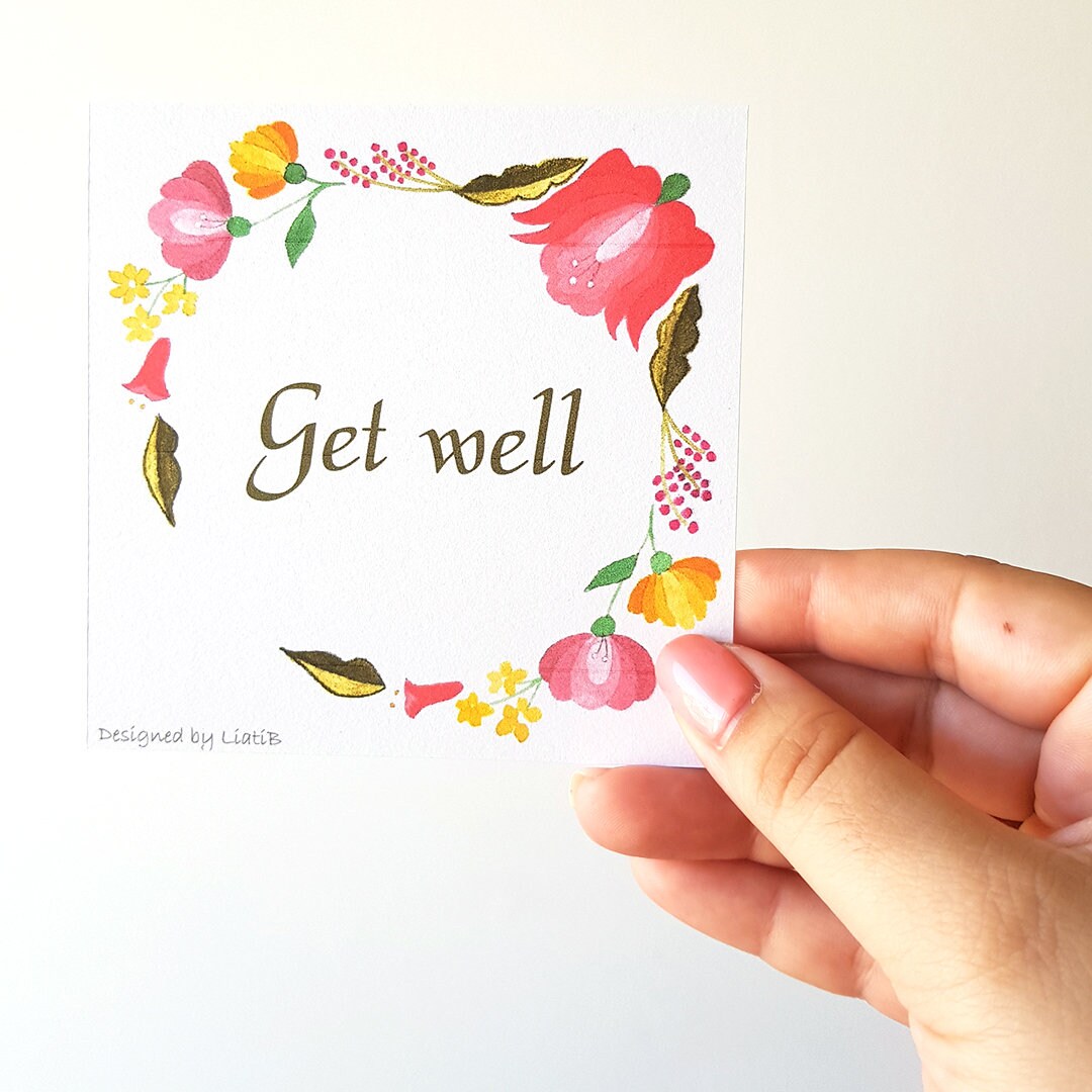 Printable Get Well Card With Colorful Hungarian Flowers Décor - Etsy