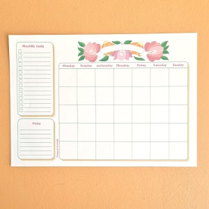 Printable monthly plan tablet for your office desk great to make an order in your schedule with monthly planner to do list and notes box image 1