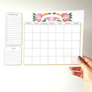 Printable monthly plan tablet for your office desk great to make an order in your schedule with monthly planner to do list and notes box image 5