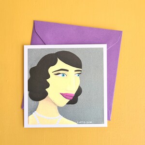 Mädchen Portrait Illustration Grußkarte toll für Modeliebhaber Geschenk für neues Zuhause Wand Dekor Jazz Age Illustration Geschenk für Sie Geburtstag