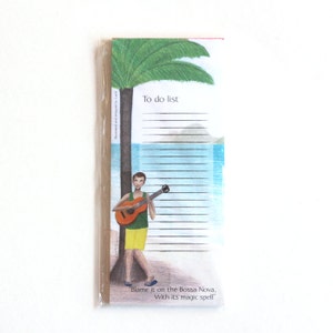Illustrated To Do List magnet note pad of a Bossa Nova guitar player great as a music lovers gift for teachers to hang on the fridge notepad image 10