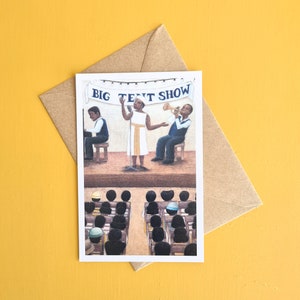 Jazzzelt Show Illustration Grußkarte toll als Musikliebhaber Geschenk für neue Wohnung Jazz Age Musik Illustration Geschenk für Musiker Jazz Sänger