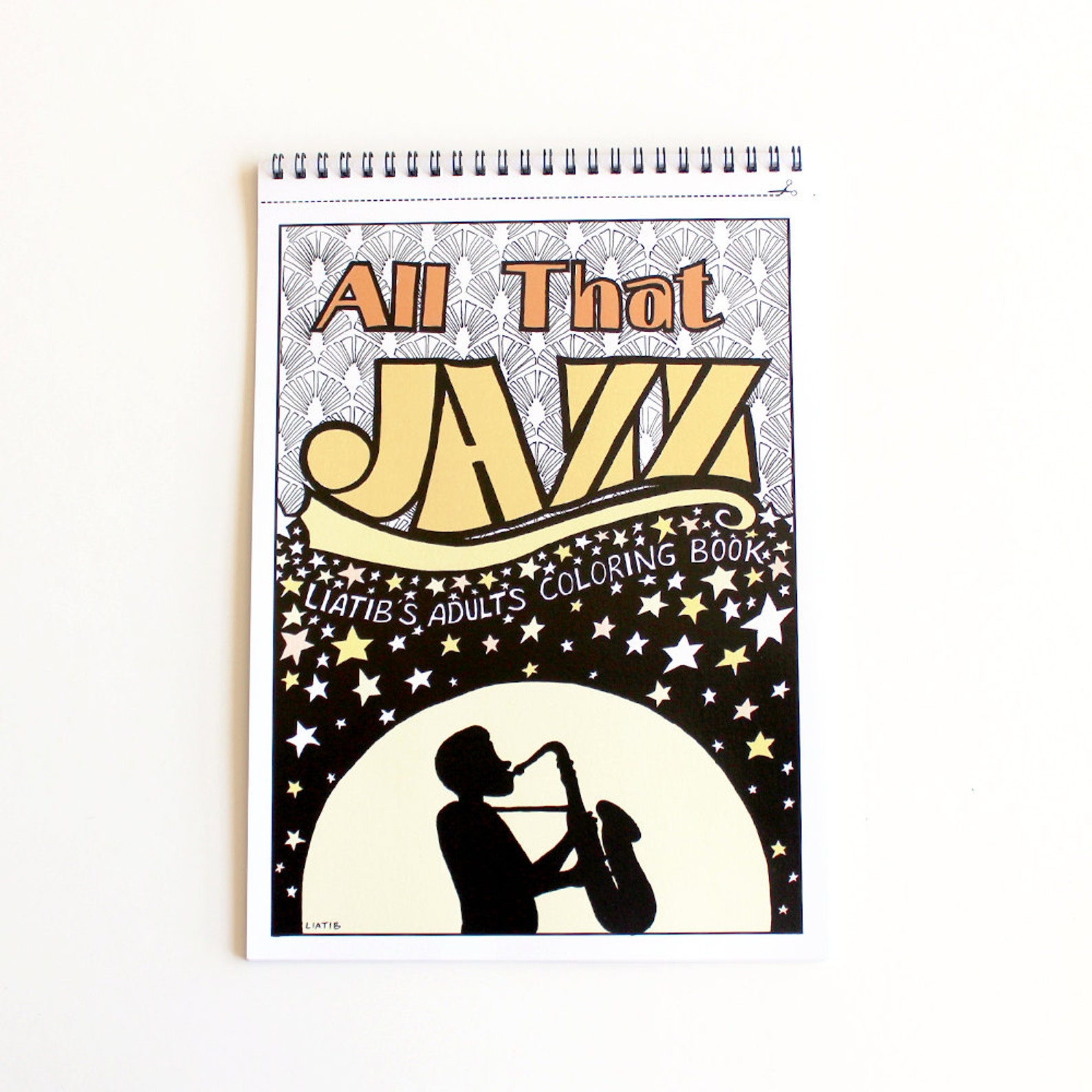 Jazz Style Printable Adults Coloring Book , Great Antistress Gift for ...