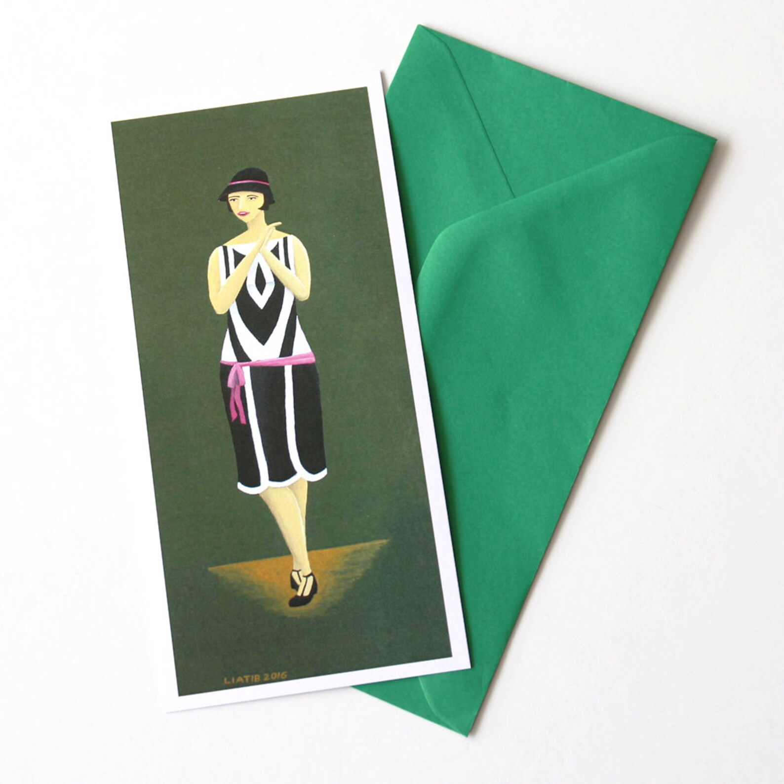 20's Fashion Illustrated Greeting Card Great for Fashion Etsy Israel
