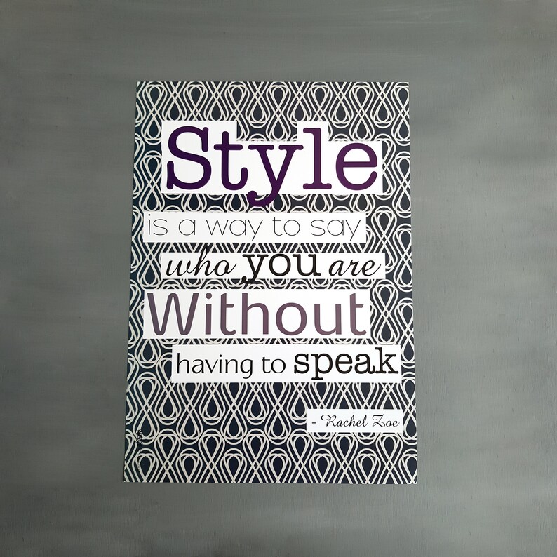 Style and Fashion quote poster for instant download great inspiring words for teen room decor as motivational decor and housewarming gift image 2