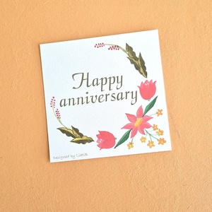 Druckbare Happy Jubiläum Grußkarte mit bunten ungarischen Blumen Dekor tolles Geschenk für Ihren Ehepartner, um ihnen zu wünschen, dass Sie sie lieben