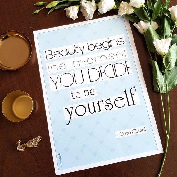 Coco Chanel Quote as Printable Poster for Instant Download 