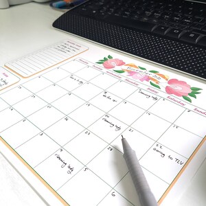 Printable monthly plan tablet for your office desk great to make an order in your schedule with monthly planner to do list and notes box image 10
