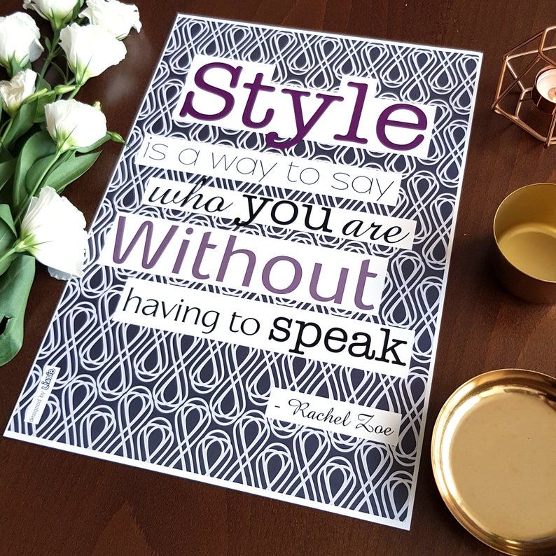 Style and Fashion quote poster for instant download great inspiring words for teen room decor as motivational decor and housewarming gift image 3