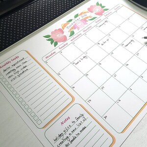 Printable monthly plan tablet for your office desk great to make an order in your schedule with monthly planner to do list and notes box image 9