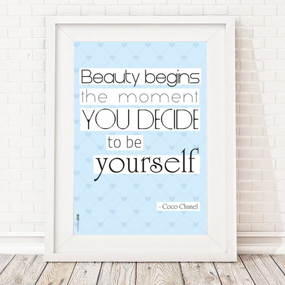 Buy Coco Chanel Quote as Printable Poster for Instant Download