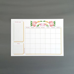 Printable monthly plan tablet for your office desk great to make an order in your schedule with monthly planner to do list and notes box image 2