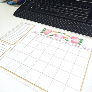 Printable monthly plan tablet for your office desk great to make an order in your schedule with monthly planner to do list and notes box image 6