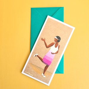 20er Jahre Mädchen Illustration Grußkarte toll als Mode liebhaber Geschenk für sie Geburtstag Wanddeko Jazz Age Musik Illustration Geschenk für Stylisten
