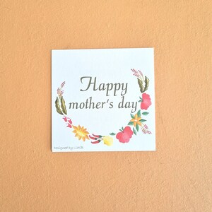 Cartão de feliz dia das mães imprimível com decoração colorida de flores húngaras, ótimo presente para sua mãe e avó dizerem que você as ama