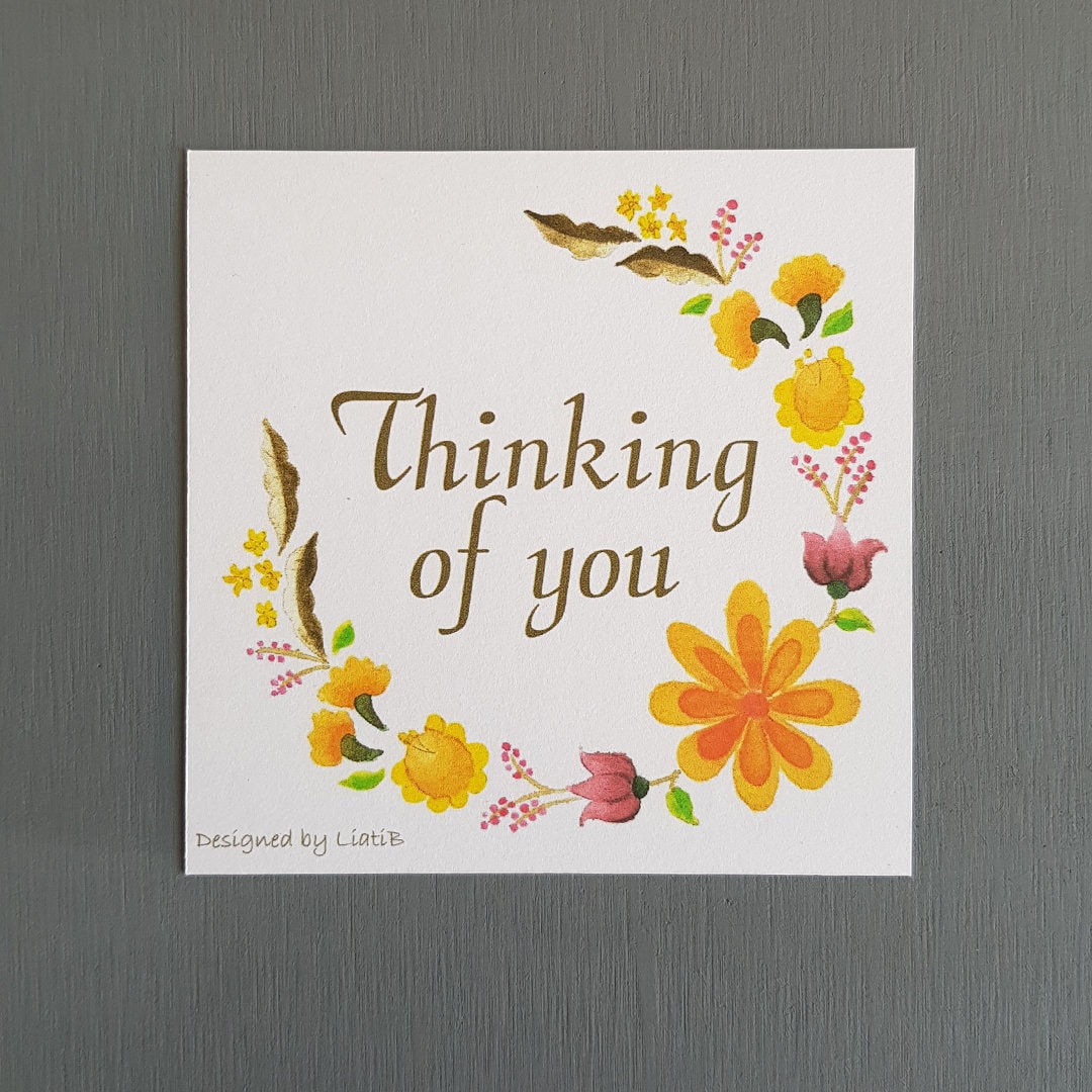 Printable Thinking of You Greeting Card With Colorful Hungarian Flowers ...