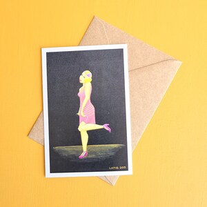 Tarjeta de felicitación de ilustración de niña de estilo 20 y un sobre ideal para adjuntar para regalo de Navidad para amantes de la moda regalo para adolescentes