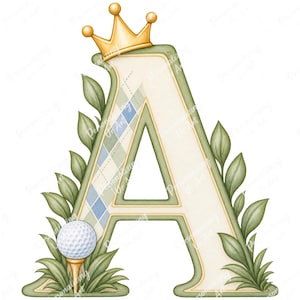 Hole in One Alphabet & Numbers, Golf Letters PNG, Golf Alphabet Clipart, A-Z Letters 0-9 Numbers
