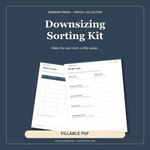 Downsizing Planner, Fillable Keep Sell Donate Inventory and Family Sorting Checklists