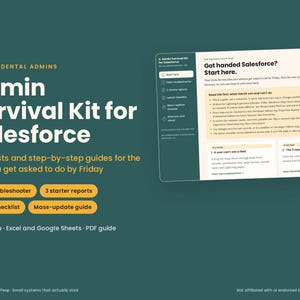Salesforce Admin Survival Kit, Checklist, Report Build Guide (Digital Download)