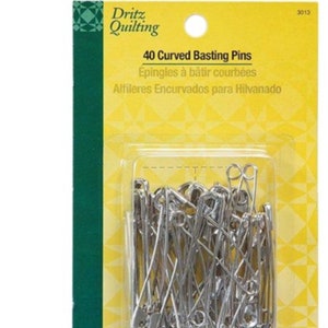 Quilting Curved Safety Pins for Quick Basting, Size 3 (2 inch), 90 Count