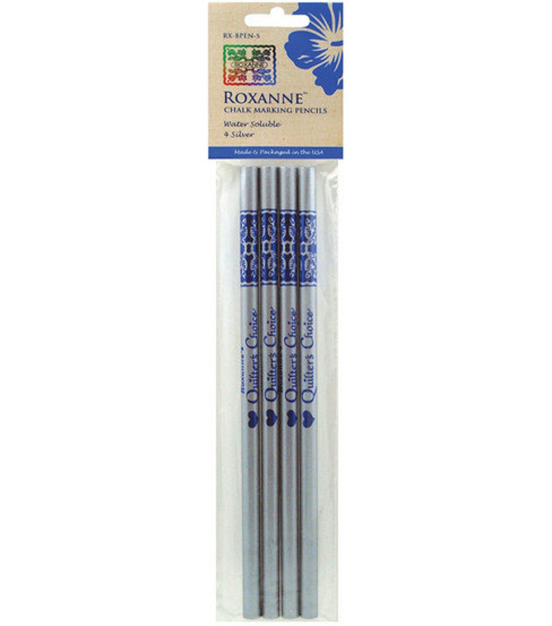 Roxanne's Quilt Marking Pencils, 4 Silver, Water Soluble, for Quilting